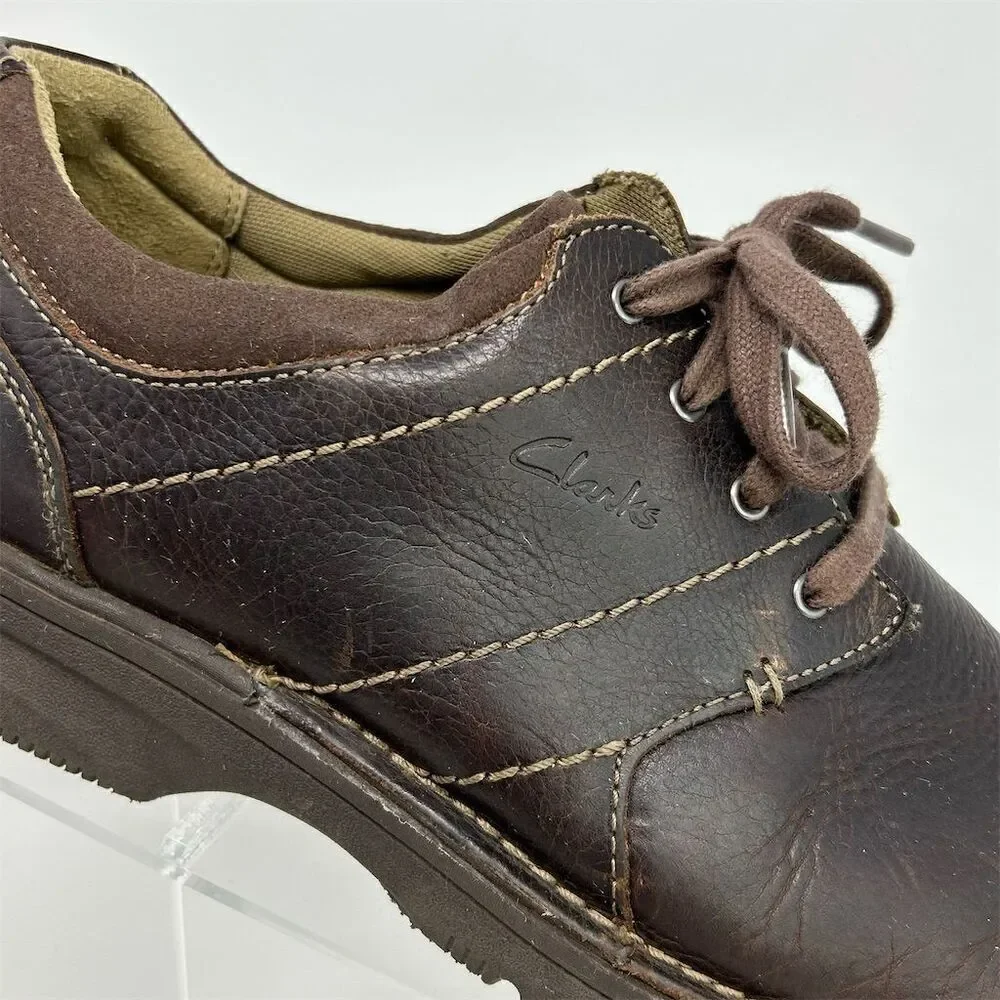 Clarks Men's Brown Leather Loafers Size 13M Casual Lace Up Shoes